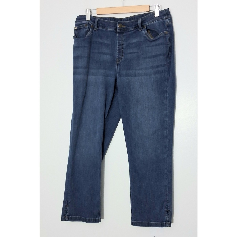 Denim & Co Jeans Women's Size 16P Petite Straight Leg Blue Pullon Pre-owned